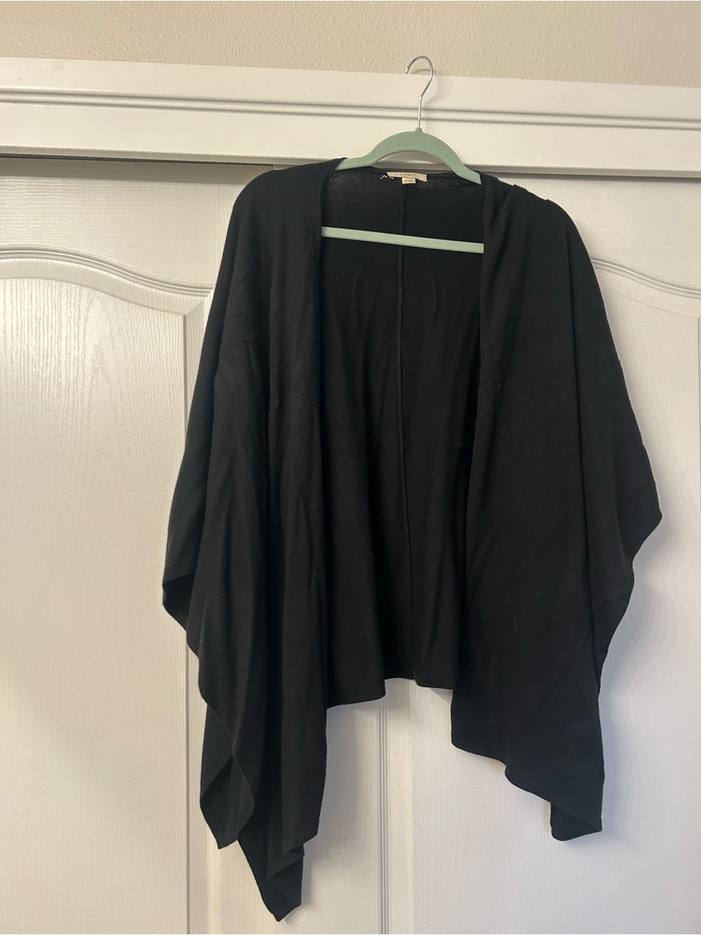 Black Draped Open Front shawl